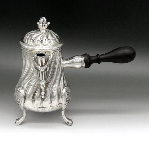 c1756 Rare Pre Revolution French 950 Silver Side Handle Chocolate Coffee Pot