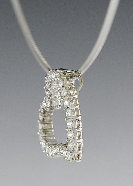 Superb Quality 18K White Gold & Diamond Openwork Heart Necklace