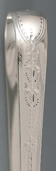 1793 Antique English Georgian Sterling Silver Engraved Sugar Cube Tongs