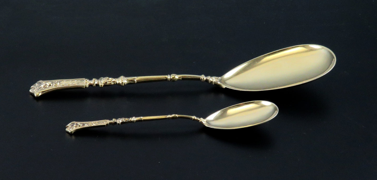 Exquisite Antique German 800 Silver 25pc Dessert Set w Orig. Fitted Case