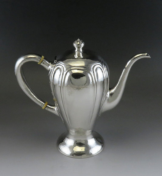 Antique American Arts Crafts Sterling Silver Art Shop Handwrought Chicago Teapot