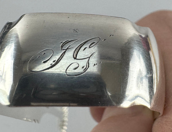 Nice John Cook American Coin Silver Large Tongs Circa 1805