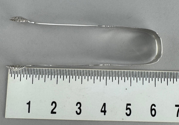 Nice John Cook American Coin Silver Large Tongs Circa 1805