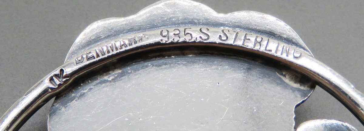 Stylish VTG Danish Sterling Silver 935 Quatrefoil Feather Leaf Pin Brooch