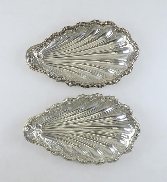 2 Antique Sterling Silver Frank Smith Art Nouveau Shell 294 Bowls Dishes 9 1/8"