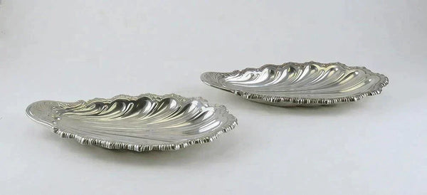 2 Antique Sterling Silver Frank Smith Art Nouveau Shell 294 Bowls Dishes 9 1/8"