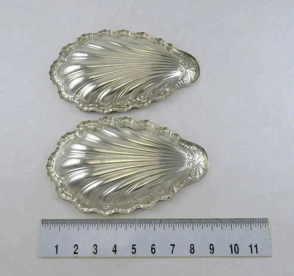 2 Antique Sterling Silver Frank Smith Art Nouveau Shell 294 Bowls Dishes 9 1/8"