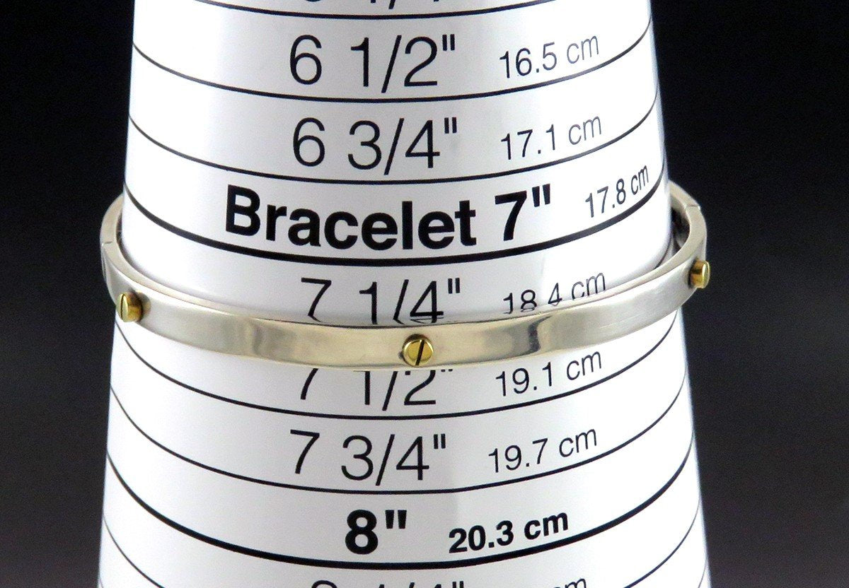 Stylish VTG Mexico Sterling Silver Two Tone Rivet Bangle Bracelet