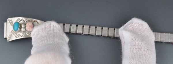 Southwestern Sterling Silver Stretch W. Long Watch Band