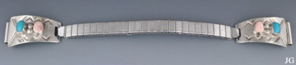 Southwestern Sterling Silver Stretch W. Long Watch Band