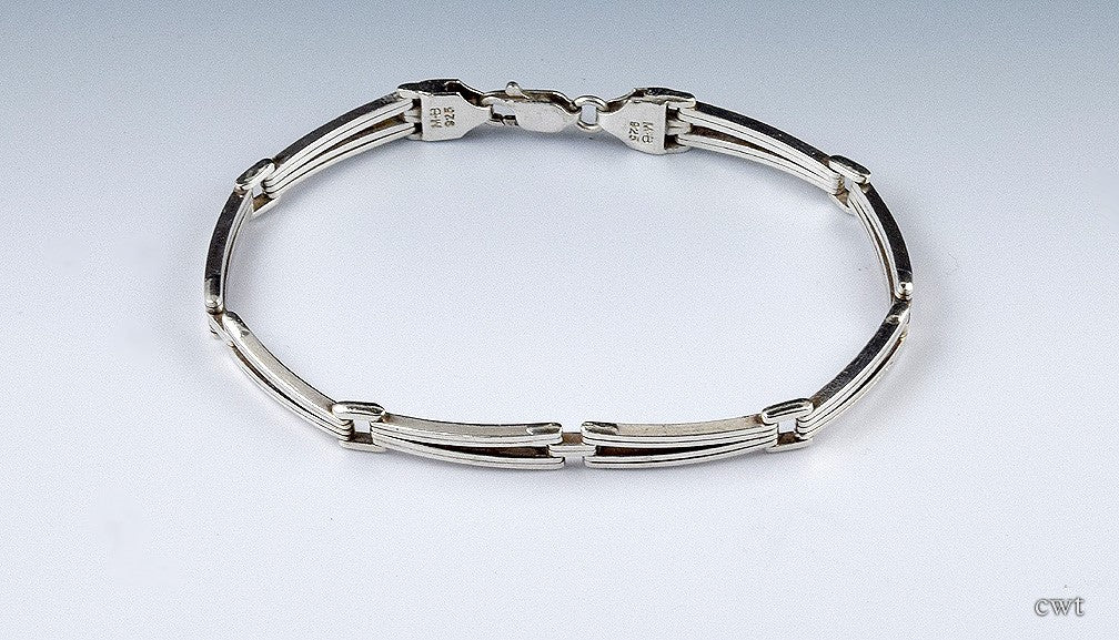 Vintage Retro Superb Sterling Silver Link Bracelet 1960-70s