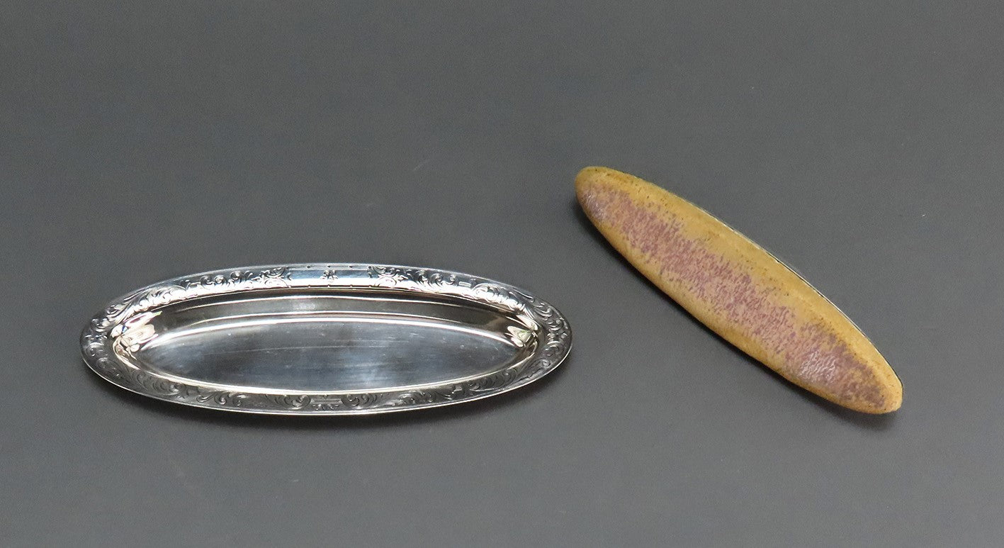 Excellent c1920s Tiffany Co Sterling Silver Engraved Nail Buffer w Tray