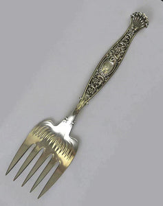 Antique Art Nouveau Sterling Silver Whiting Hyperion 1888 Serving Fork