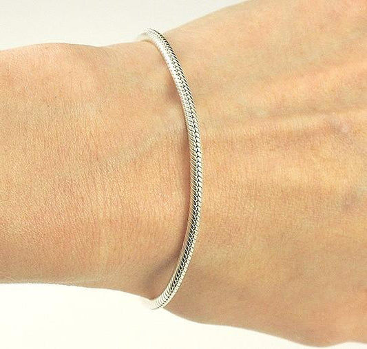 Attractive Sterling Silver Chamilia Cham Snap Clasp Bracelet for Euro Beads
