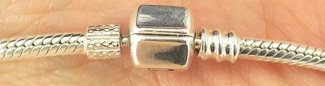Attractive Sterling Silver Chamilia Cham Snap Clasp Bracelet for Euro Beads