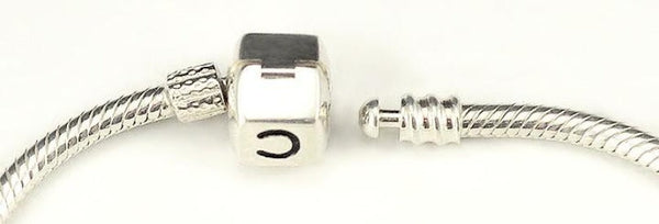 Wonderful Sterling Silver Chamilia Cham Snap Clasp Bracelet for Euro Beads
