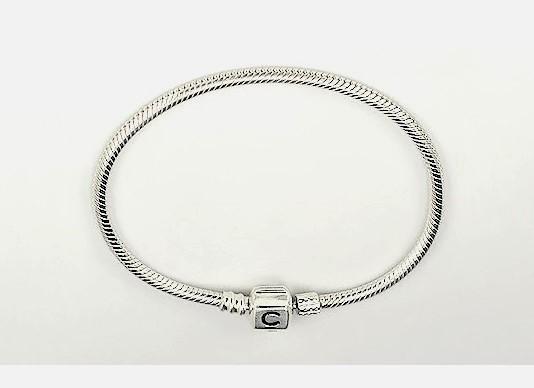 Wonderful Sterling Silver Chamilia Cham Snap Clasp Bracelet for Euro Beads