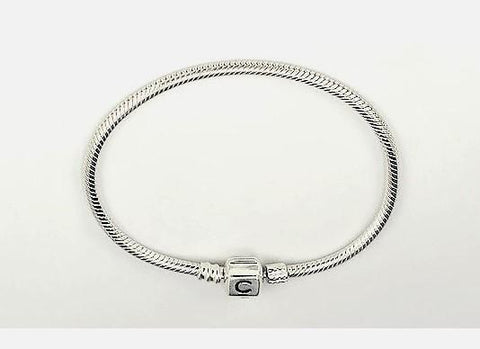 Wonderful Sterling Silver Chamilia Cham Snap Clasp Bracelet for Euro Beads