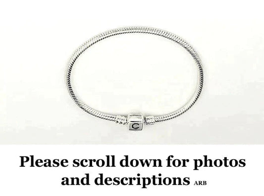 Sophisticated Sterling Silver Chamilia Cham Snap Clasp Bracelet for Euro Beads