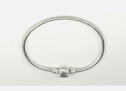 Attractive Sterling Silver Chamilia Cham Snap Clasp Bracelet for Euro Beads