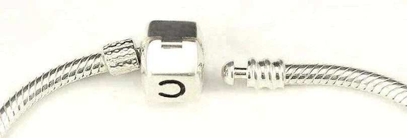 Sophisticated Sterling Silver Chamilia Cham Snap Clasp Bracelet for Euro Beads