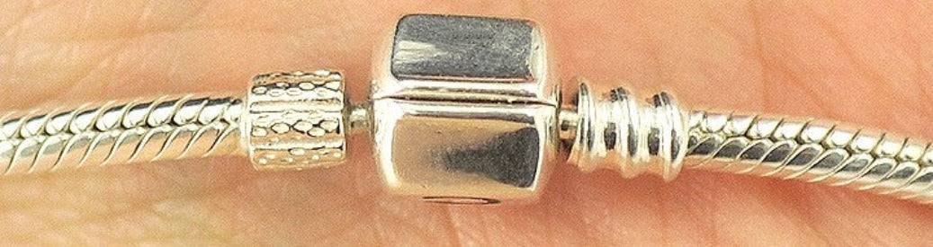 Sophisticated Sterling Silver Chamilia Cham Snap Clasp Bracelet for Euro Beads