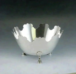 Vintage Sterling Silver Tiffany & Co Monteith Footed Bowl 7 1/4" 498g