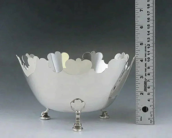 Vintage Sterling Silver Tiffany & Co Monteith Footed Bowl 7 1/4" 498g