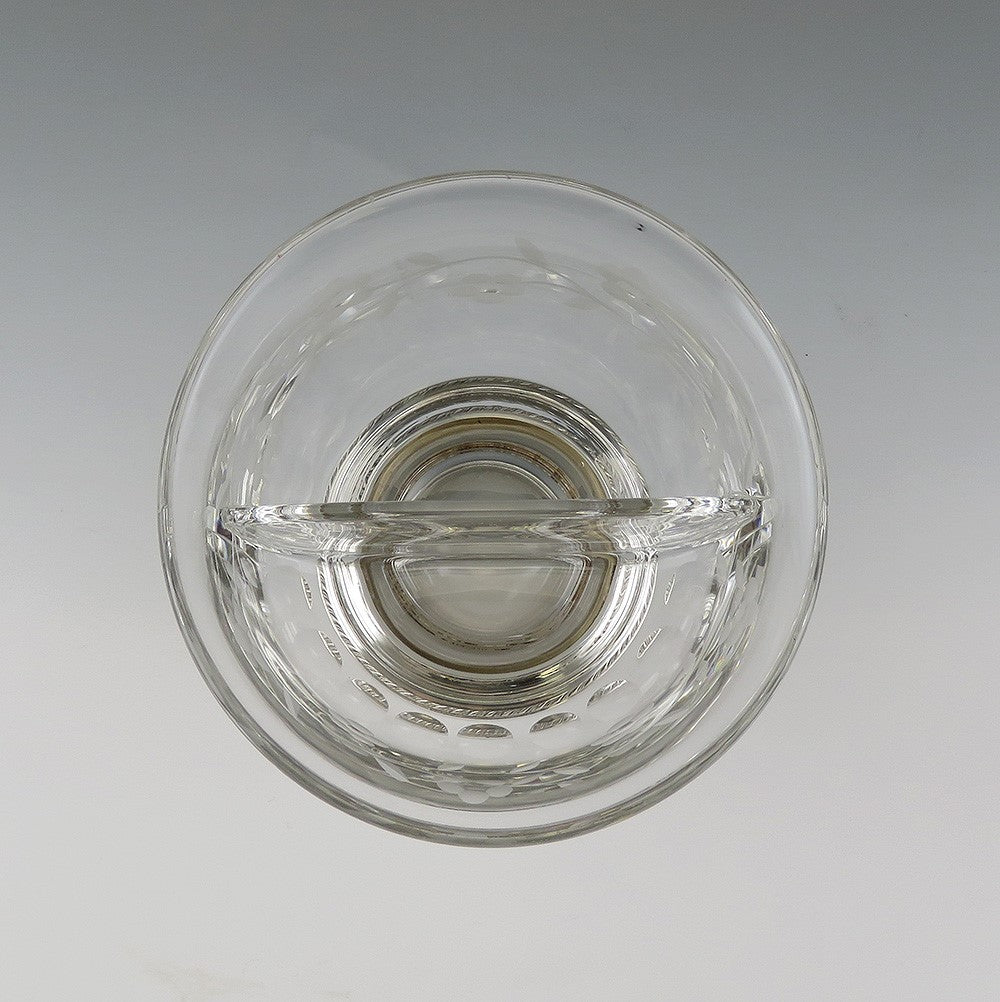 Heisey Divided Glass Bowl with Sterling Silver Base Condiment Olives Nuts Relish