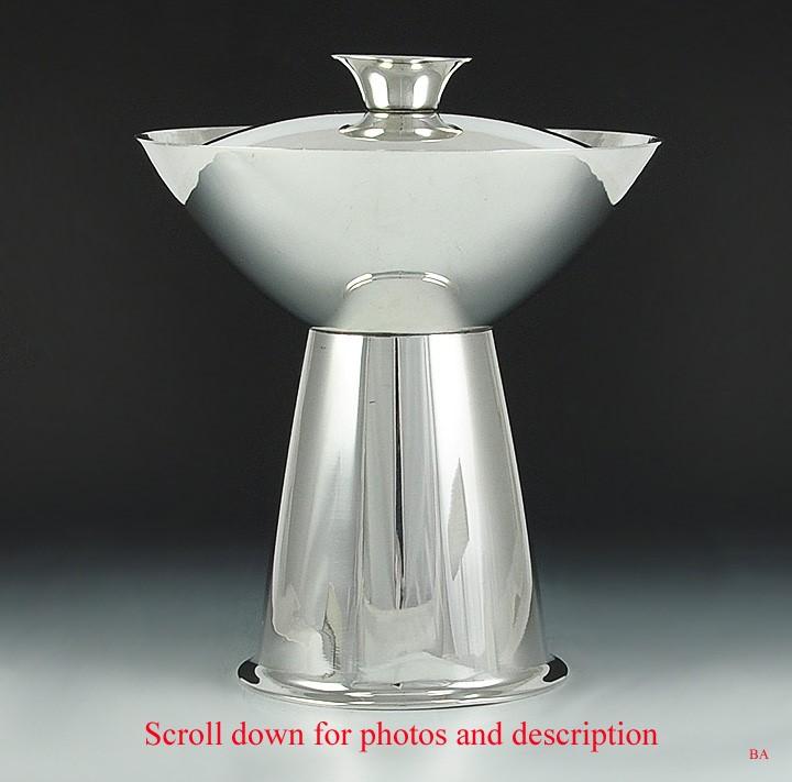 Vintage Modernist Sterling Silver Ciborium Covered Chalice Urn