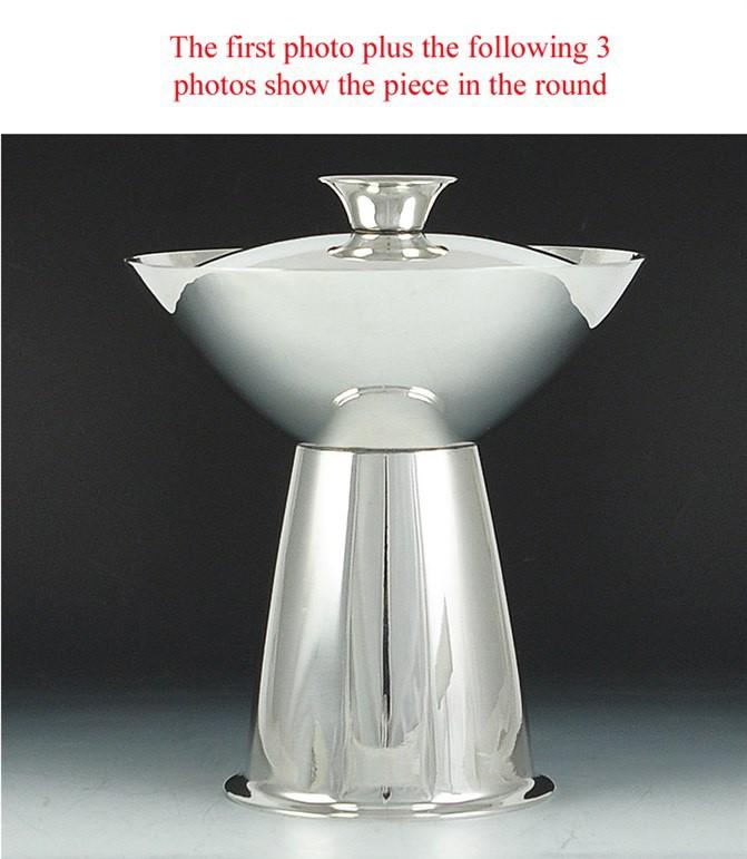 Vintage Modernist Sterling Silver Ciborium Covered Chalice Urn