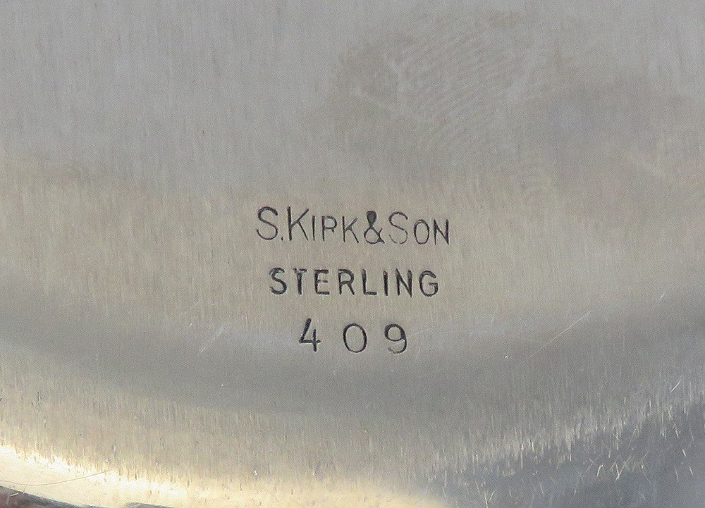 Pristine S. Kirk Sterling Silver Hand Chased Floral Repousse #409 Berry Bowl