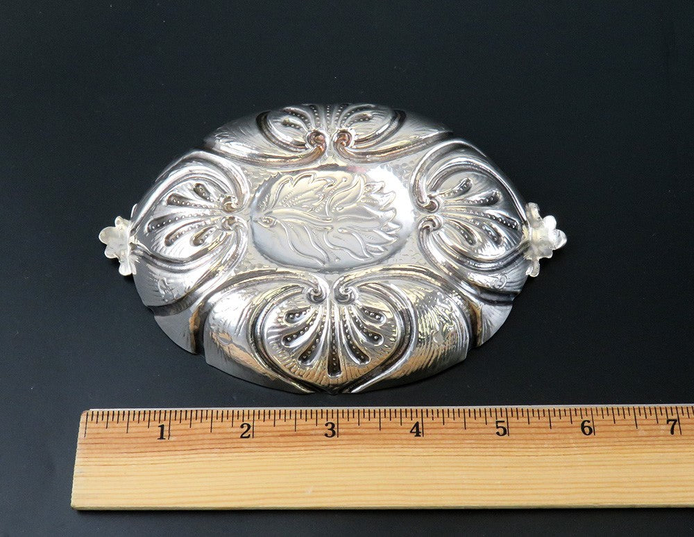 Charming Victorian English Sterling Silver 1600s Style Rose Water Dish Bowl