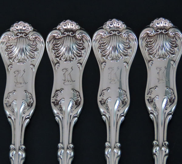 12 Fabulous Whiting Imperial Queen Sterling Silver Oyster Forks Gilded End