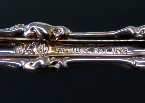 12 Fabulous Whiting Imperial Queen Sterling Silver Oyster Forks Gilded End