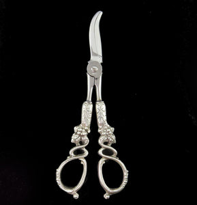 Beautiful Italian Sterling Silver Grape Cluster Grapevine Serving Shears