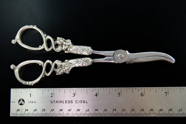 Beautiful Italian Sterling Silver Grape Cluster Grapevine Serving Shears