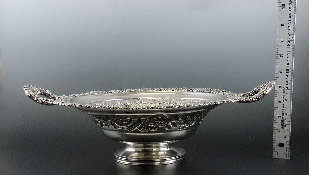 Fine Old Sheffield Fused Silverplate Double Handle Pedestal Bowl Centerpiece