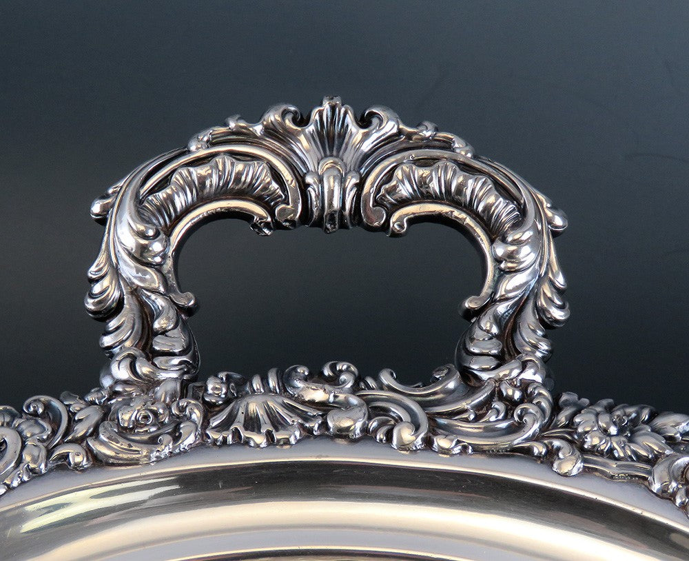 Fine Old Sheffield Fused Silverplate Double Handle Pedestal Bowl Centerpiece