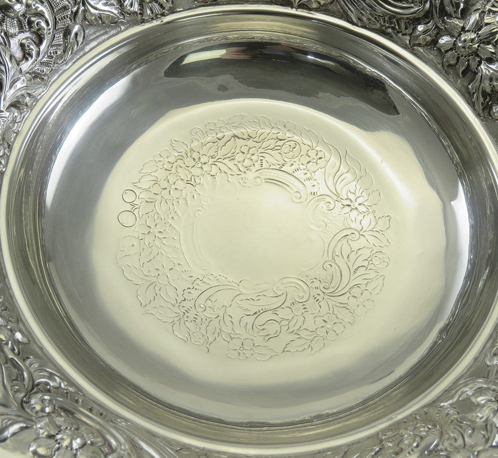 Fine Old Sheffield Fused Silverplate Double Handle Pedestal Bowl Centerpiece