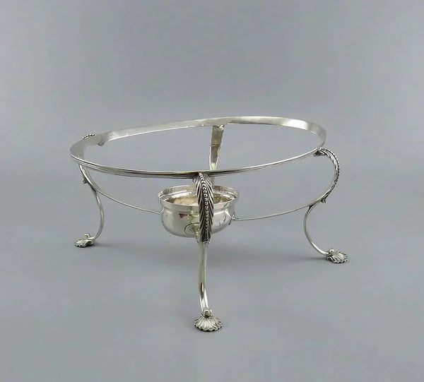 Antique 18th Century 1783 English Sterling Silver Dish Bowl Stand Base w/ Burner