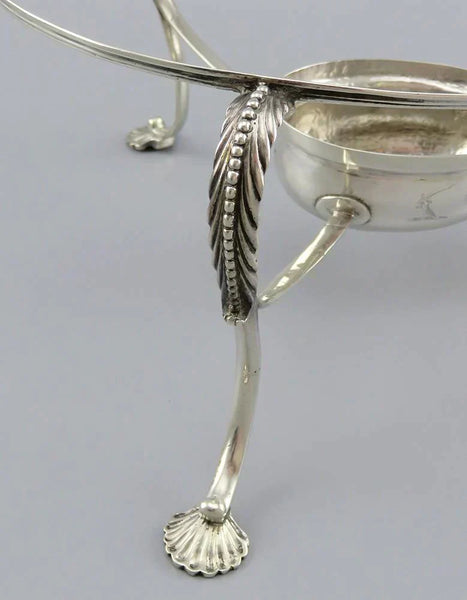 Antique 18th Century 1783 English Sterling Silver Dish Bowl Stand Base w/ Burner