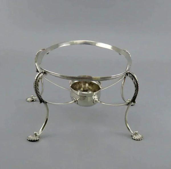 Antique 18th Century 1783 English Sterling Silver Dish Bowl Stand Base w/ Burner