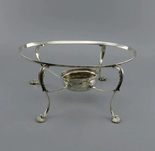 Antique 18th Century 1783 English Sterling Silver Dish Bowl Stand Base w/ Burner