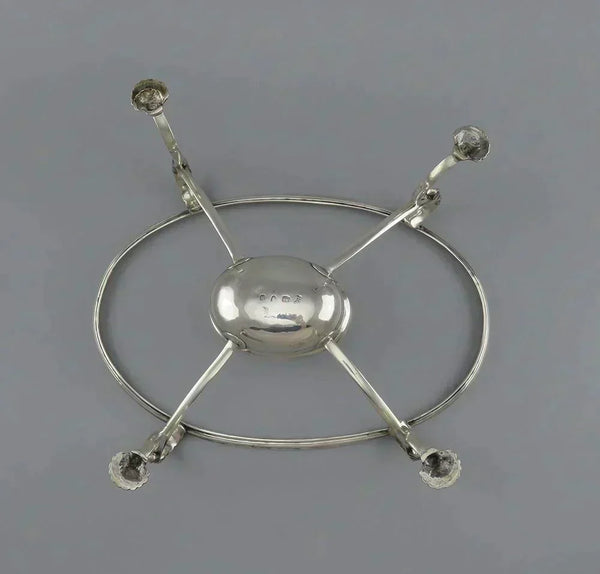 Antique 18th Century 1783 English Sterling Silver Dish Bowl Stand Base w/ Burner