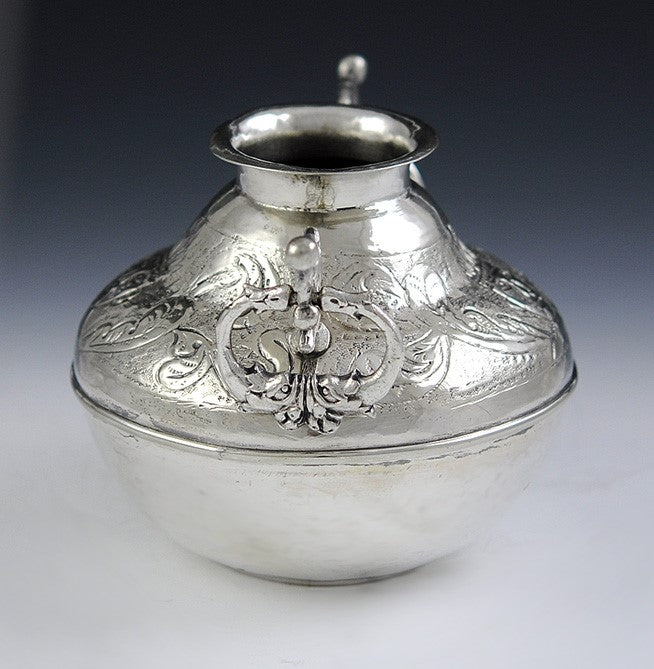 Antique/Vintage c1940 Colombian Silver Spanish Colonial 2 Handle Urn Pot