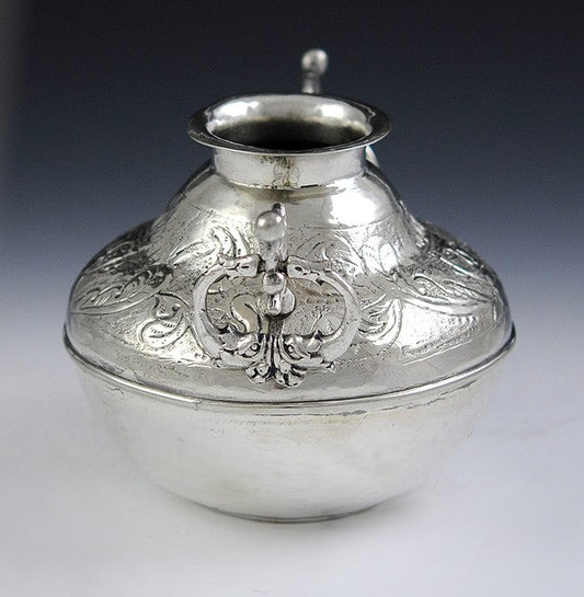 Antique/Vintage c1940 Colombian Silver Spanish Colonial 2 Handle Urn Pot