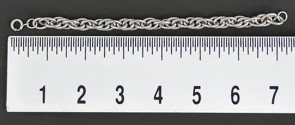 Versatile Sterling Silver Chain Link Bracelet 7.5 inches Braided Rope Look