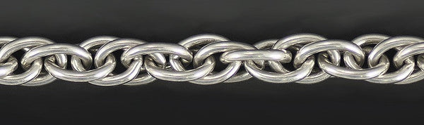 Versatile Sterling Silver Chain Link Bracelet 7.5 inches Braided Rope Look