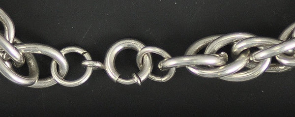 Versatile Sterling Silver Chain Link Bracelet 7.5 inches Braided Rope Look